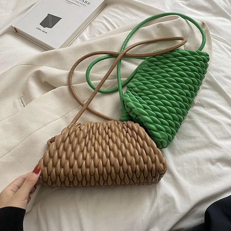 Pre Order:  Crossbody Vegan Leather Pleated Bag