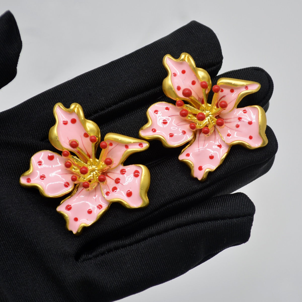 Pre Order:  Glaze Pink Flower Earrings