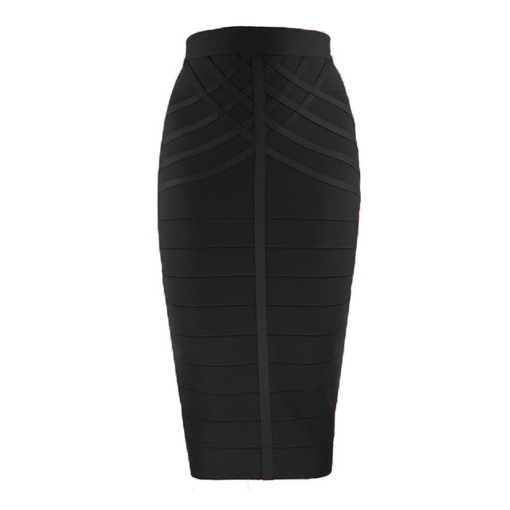 Pre Order:  Sexy Solid Mid Bandage Tube Skirt