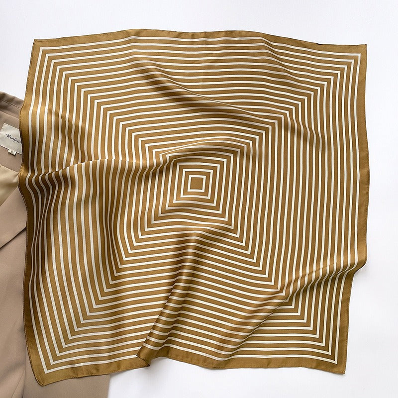 Pre Order:  Striped Mulberry Silk Square Scarf