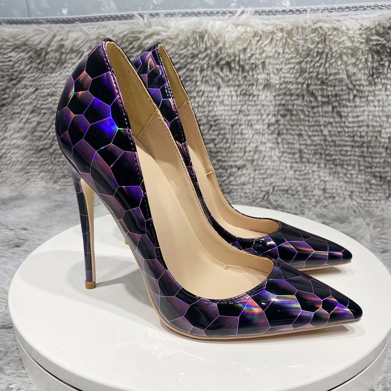 Pre Order:  Stone Pattern Patent Leather Stilettos