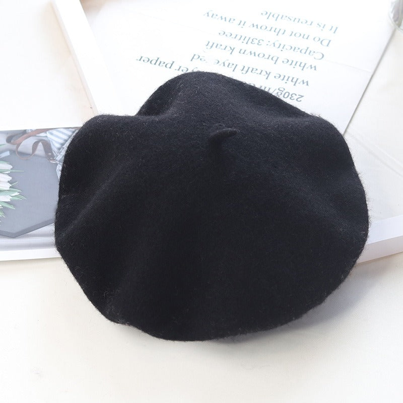 Round Top Knitted Wool Beret