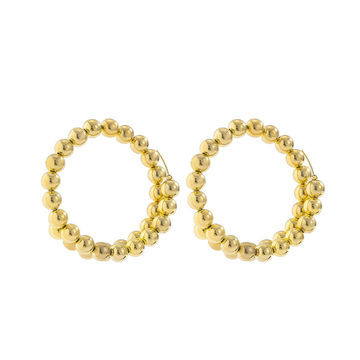 Pre Order:  Exaggerated Metal Bead Hoop Earrings