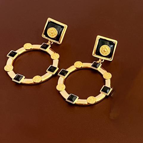 Pre Order:  Retro Geometric Drop Earrings