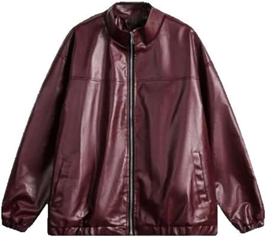 Vintage Stand Collar Leather Jacket