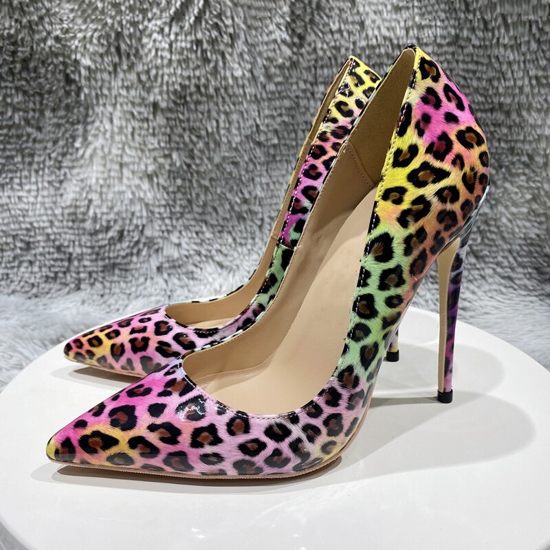 Pre Order:  Leopard Patent Printed Pointed-Toe Pump Shoes