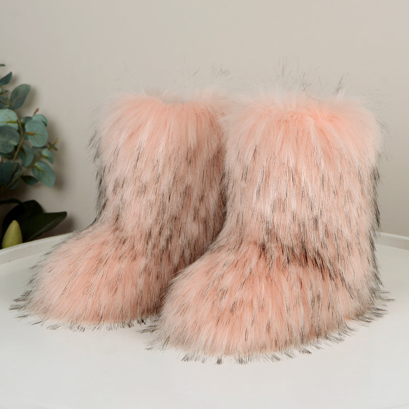 Fluffy Fur Slip On Boots