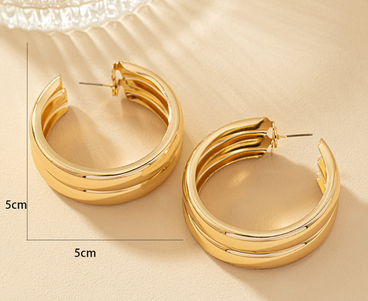 Pre Order:  Geometric Circle Alloy Earrings