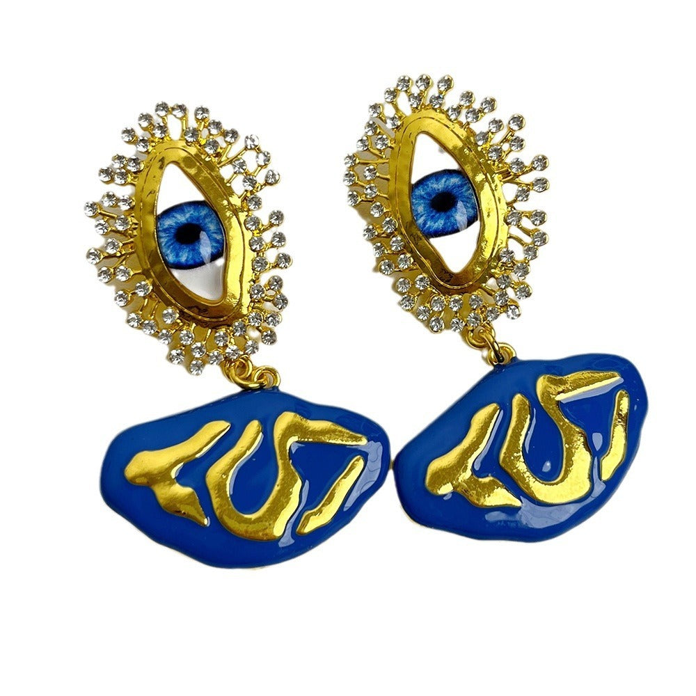 Pre Order:  Abstract Eye Sparkling Diamond Earrings