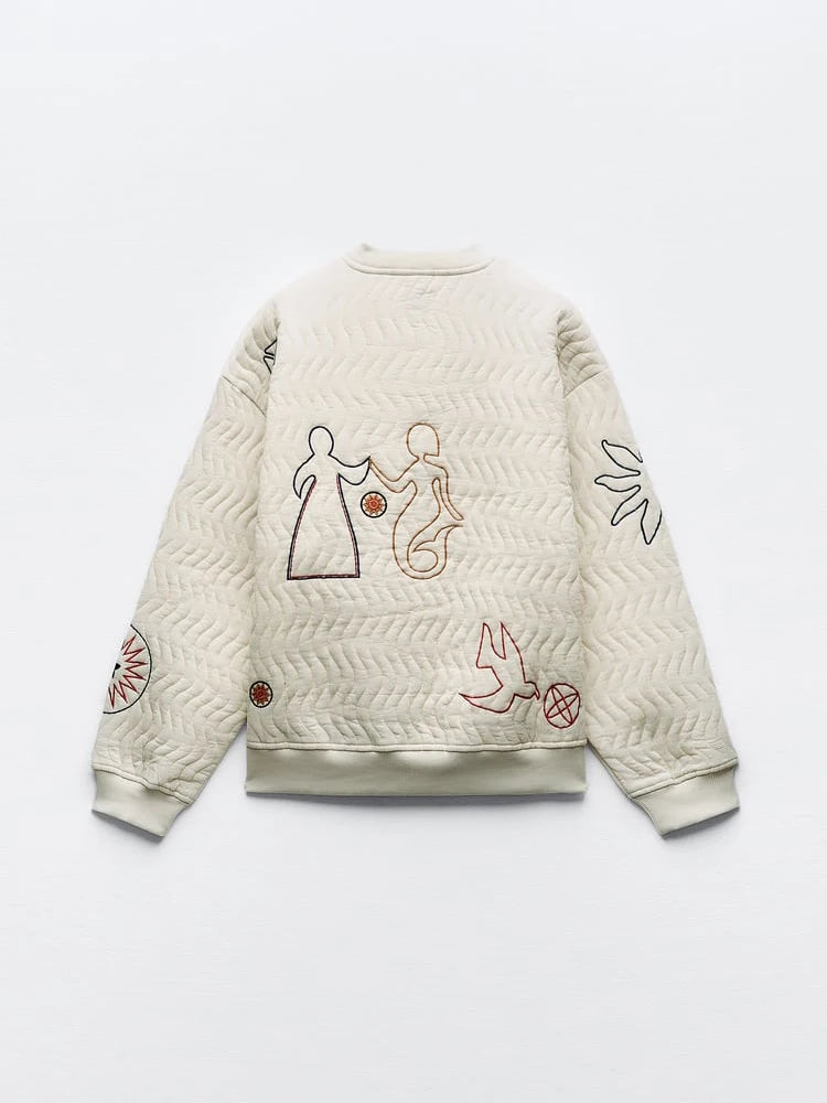 Pre Order:  Pictographs Quilted Sweatshirt