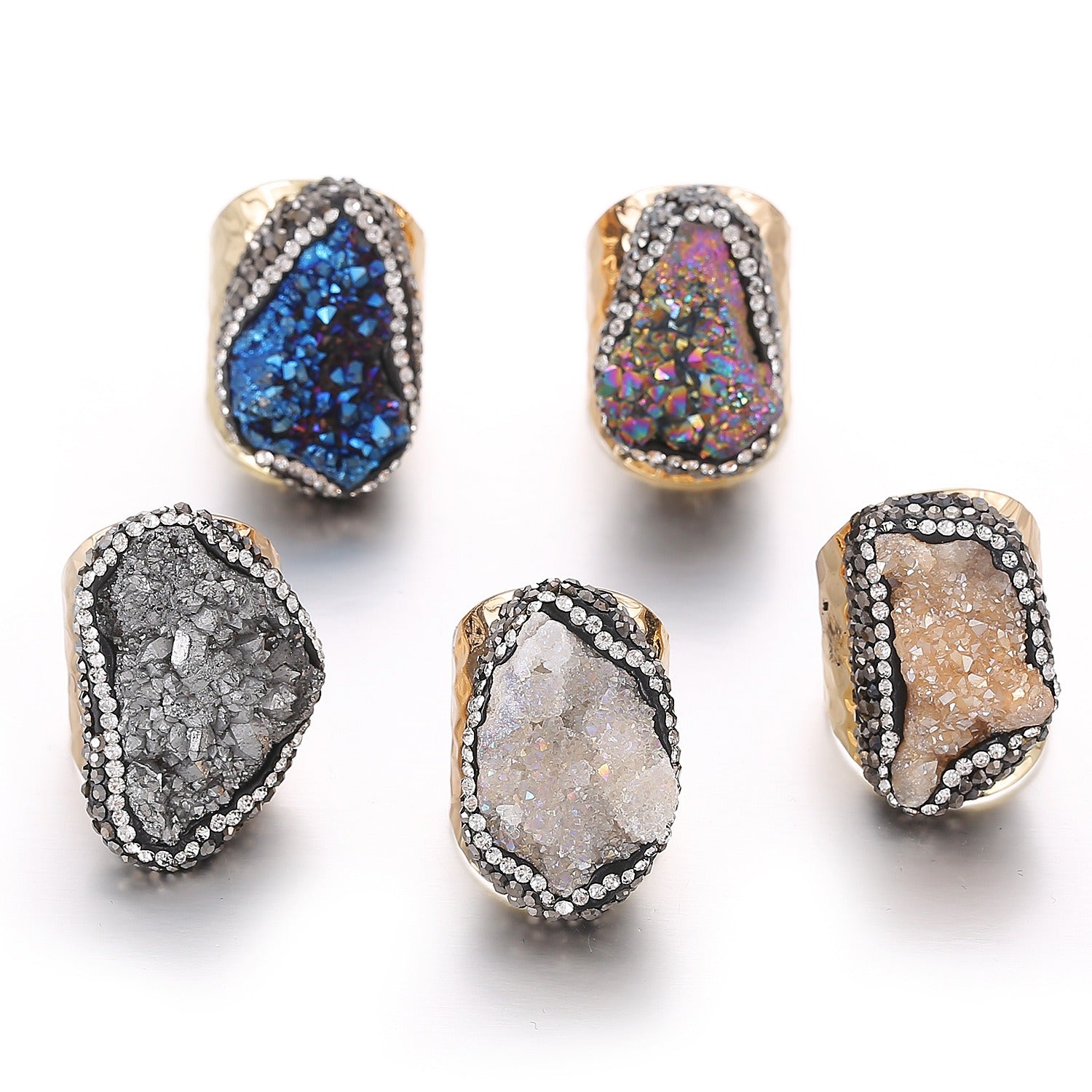 Pre Order:  Crystal Clusters Adjustable Ring