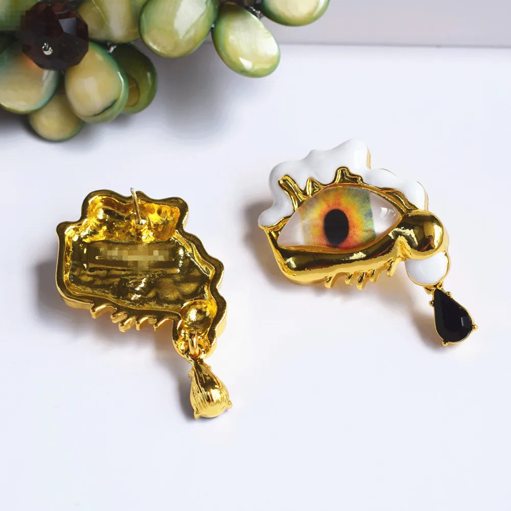 Pre Order:  Alloy Resin Eyes Charms Earrings + Ring + Brooch