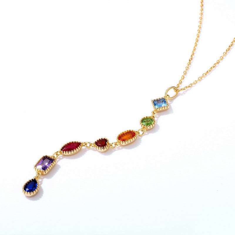 Pre Order: Rainbow Zircon Geometric Pendant