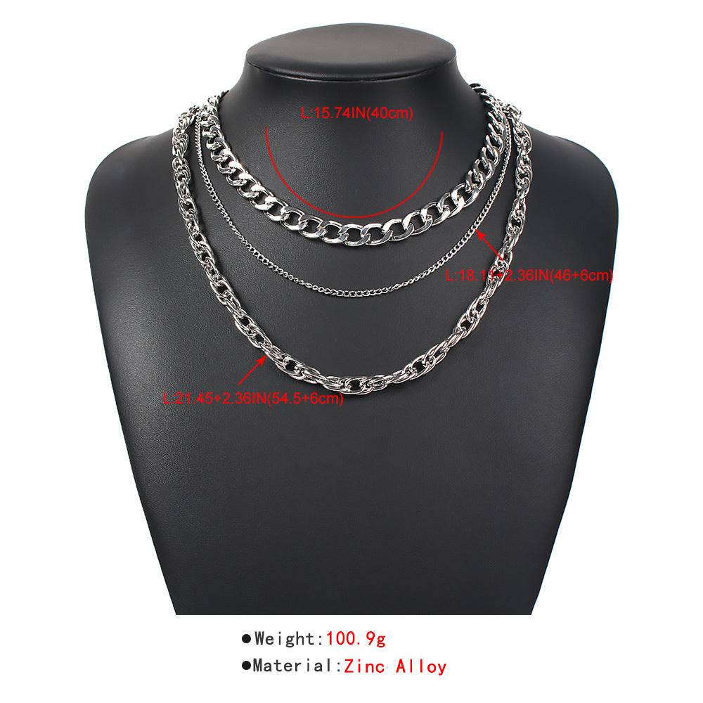 Pre Order:  Tri-level Plated Chain Necklace