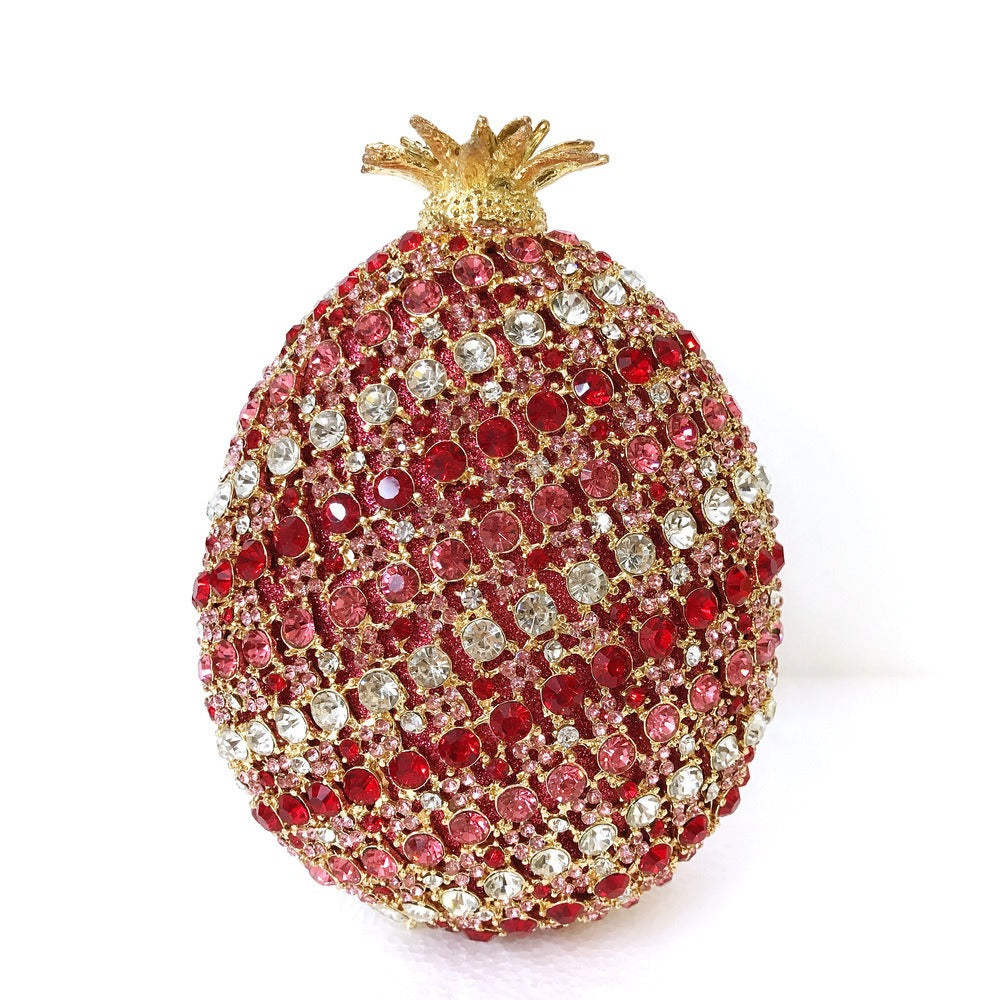 Pre Order:  Rhinestones Pineapple Shaped Clutch Bag