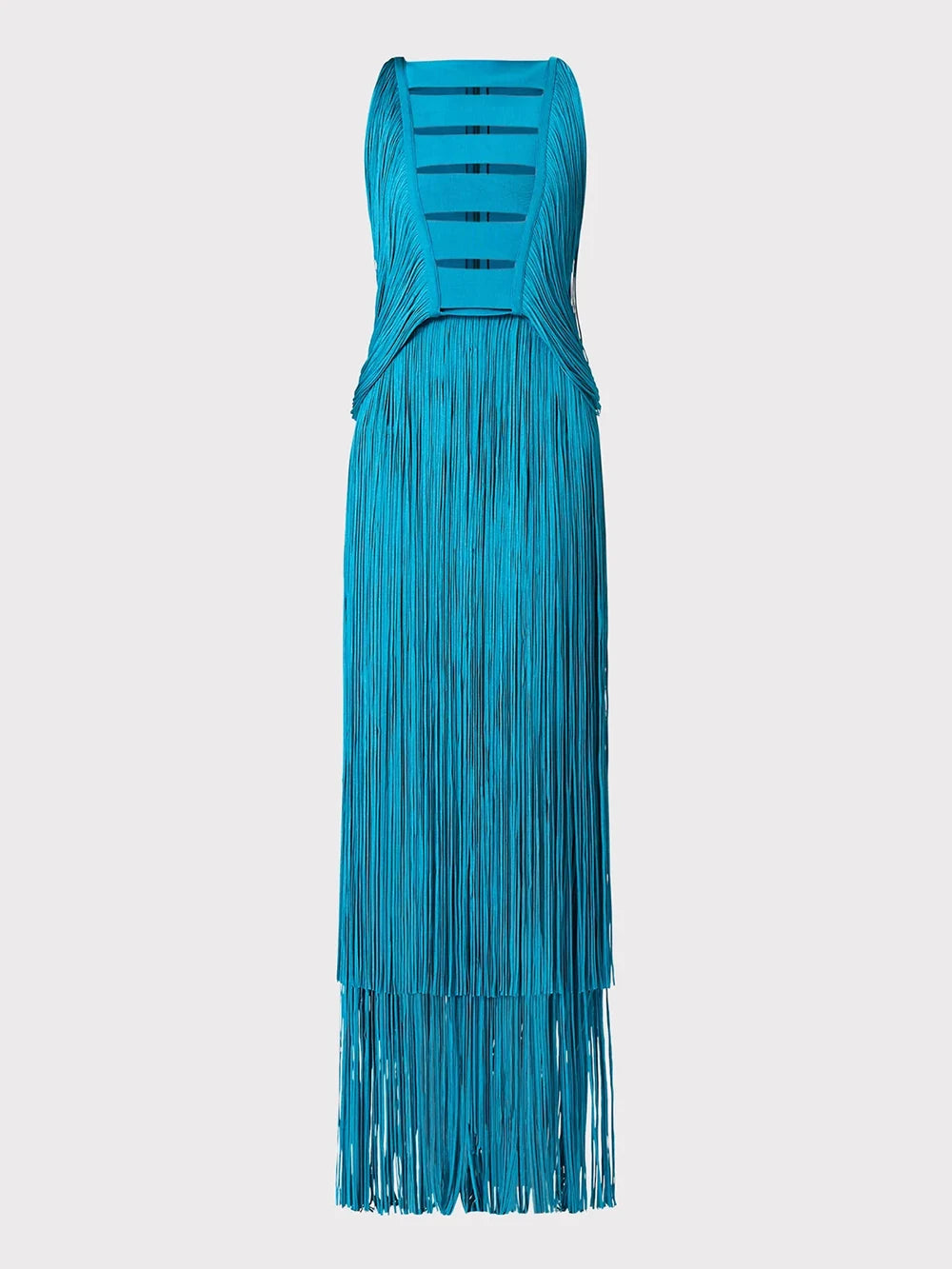 Sleeveless Tassel Bandage Maxi Dress