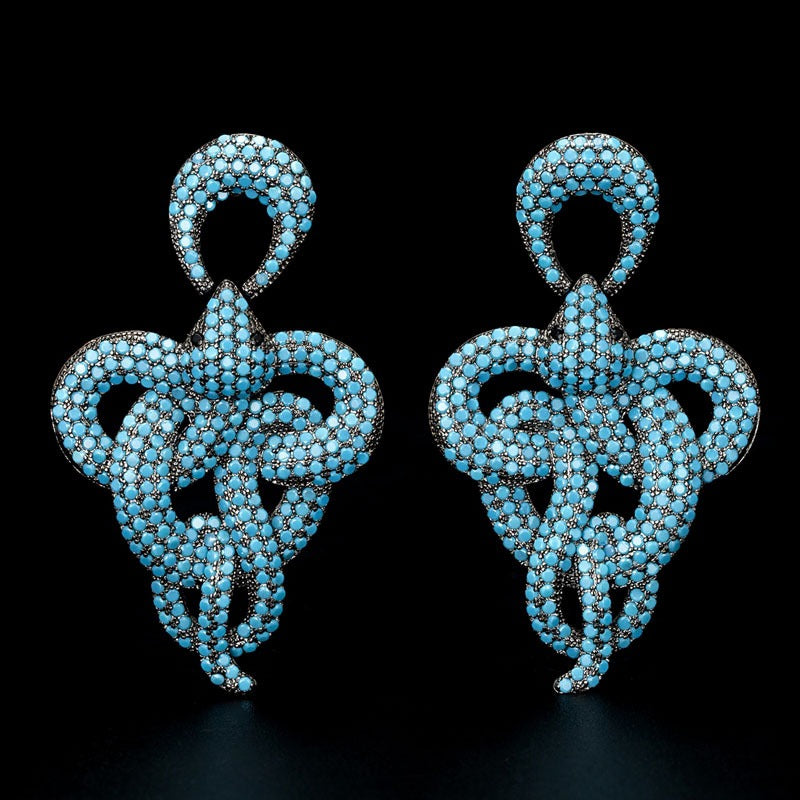 Pre Order:  Exaggerated Micro-Encrusted Gothic Snake Earrings