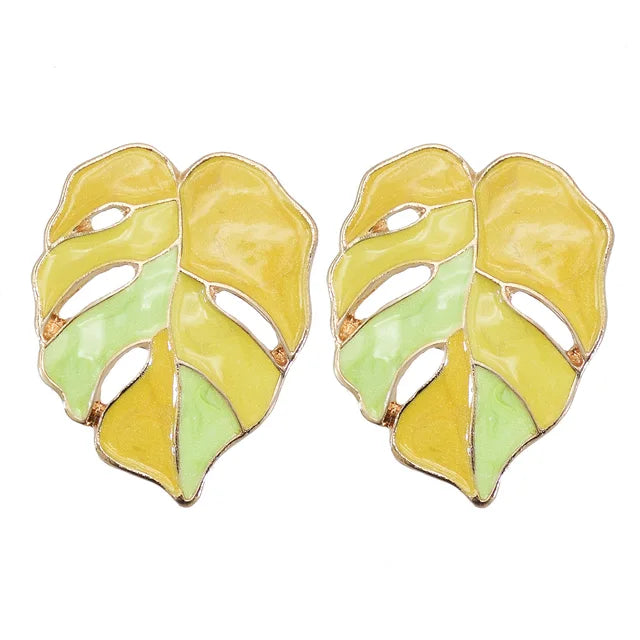 Pre Order:  Monsteras Leaf Metal Earrings