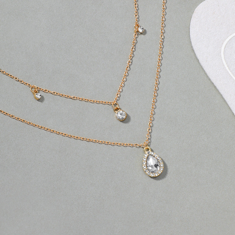 Pre Order:  Water Drop Diamond Clavicle Chain Necklace