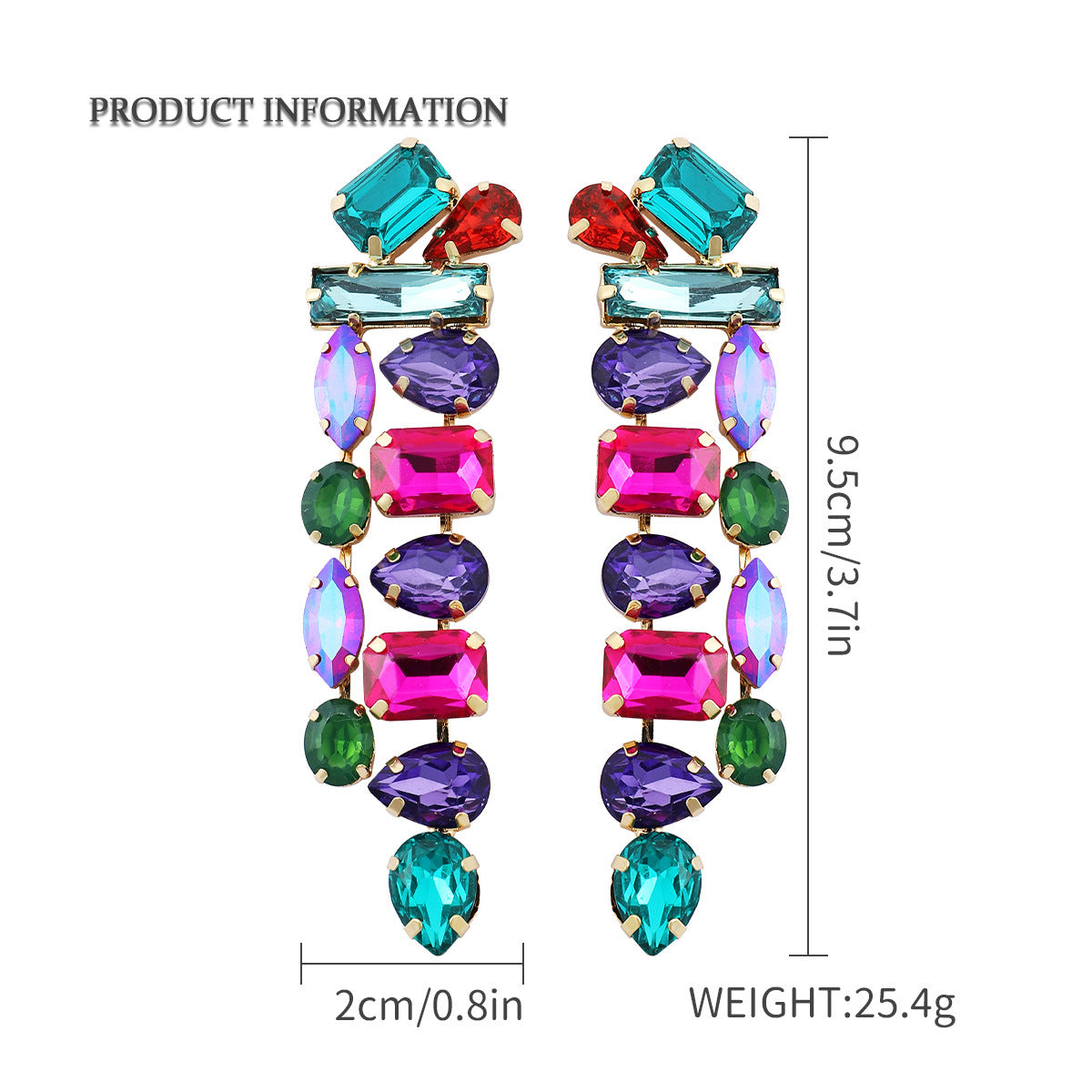 Pre Order:  Sparkly Diamond Alloy Geometric Earrings