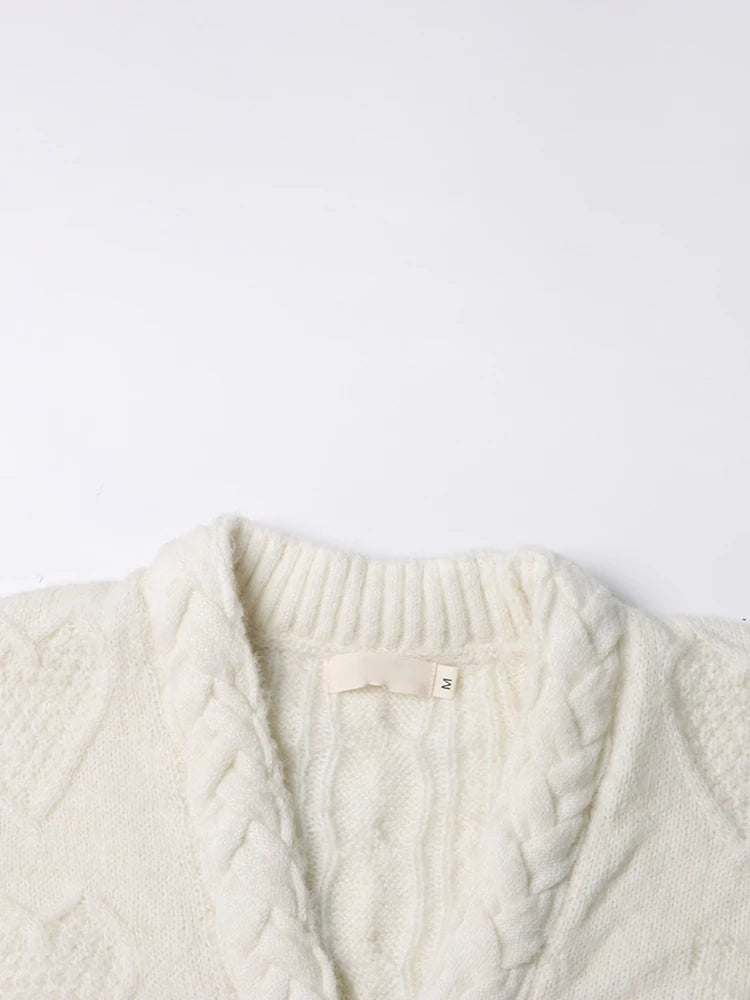 Pre Order:  Bejeweled Buttons Cable Knit Sweater