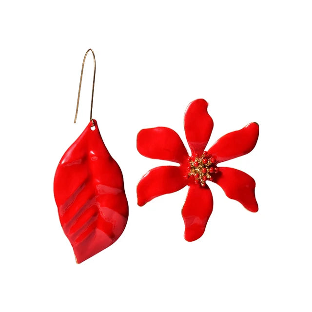 Pre Order:  Flower Leaf Hook Stud Earrings