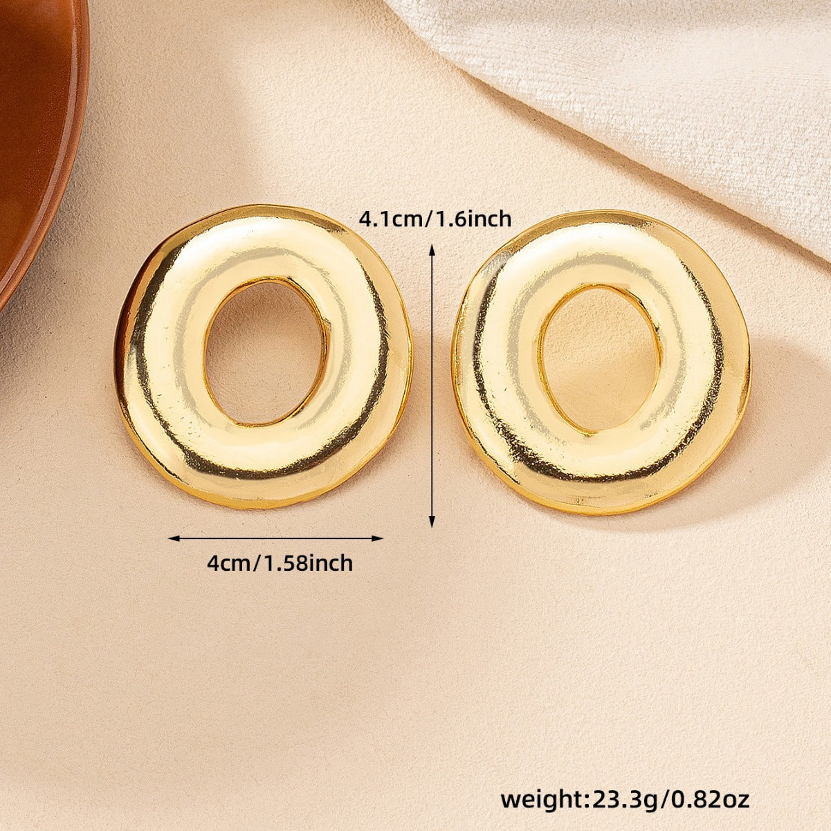 Pre Order:  Circular Plated Stud Earrings