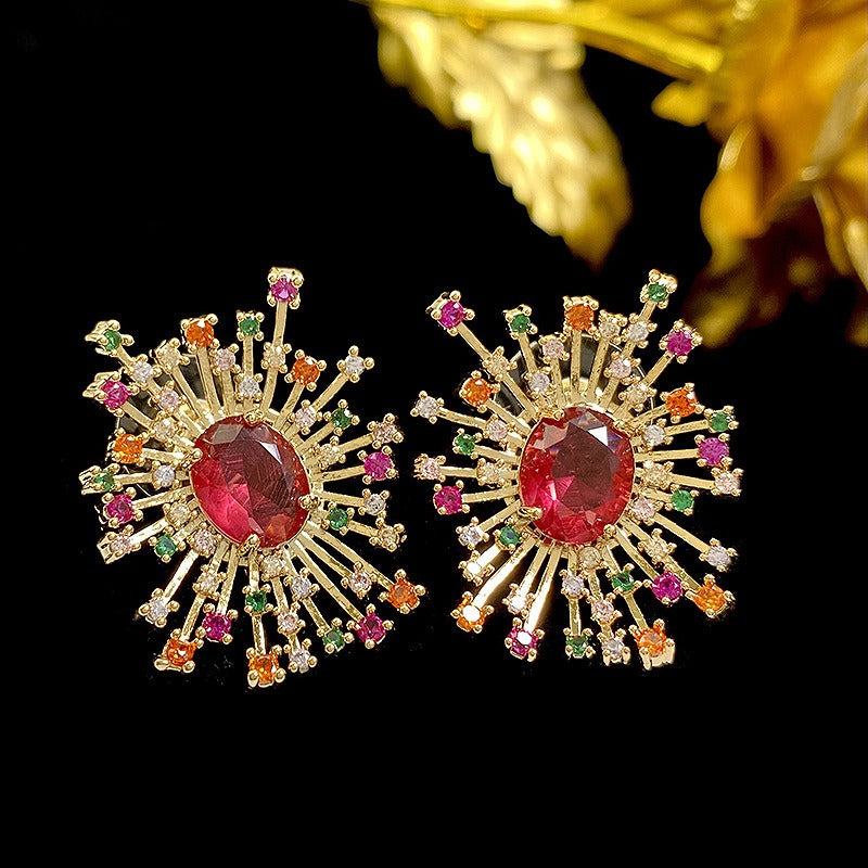 Pre Order: Sparkling Hollow Fireworks Zircon Earrings