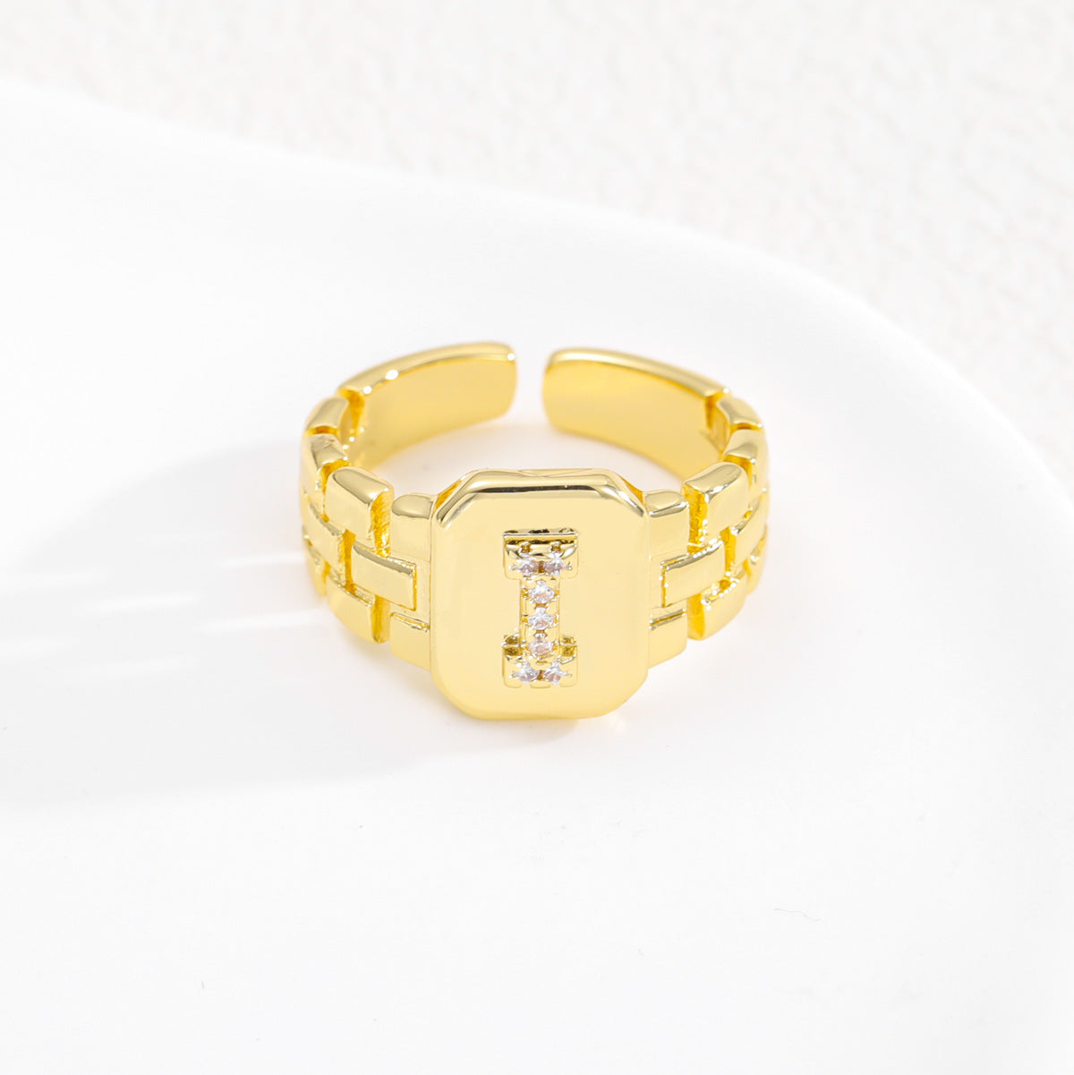 Pre Order:  Letter Series Strap Design Open Ring