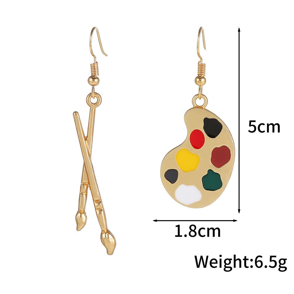 Pre Order:  Asymmetrical Artistic Brushes Color Palettes Hooks Earrings