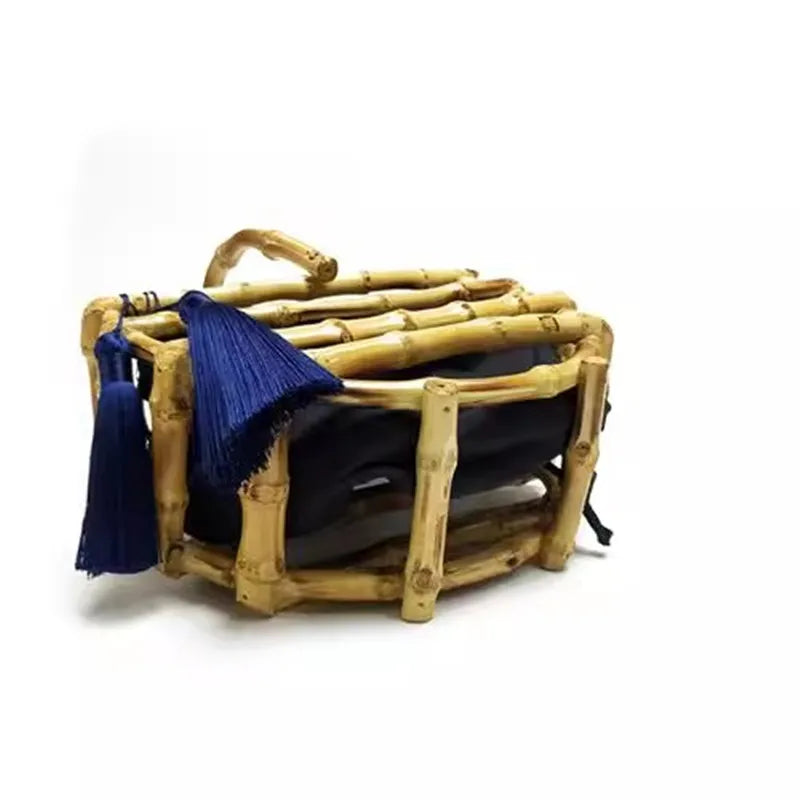 Pre Order:  Handmade Tassel Bamboo Knot Bucket Handbag