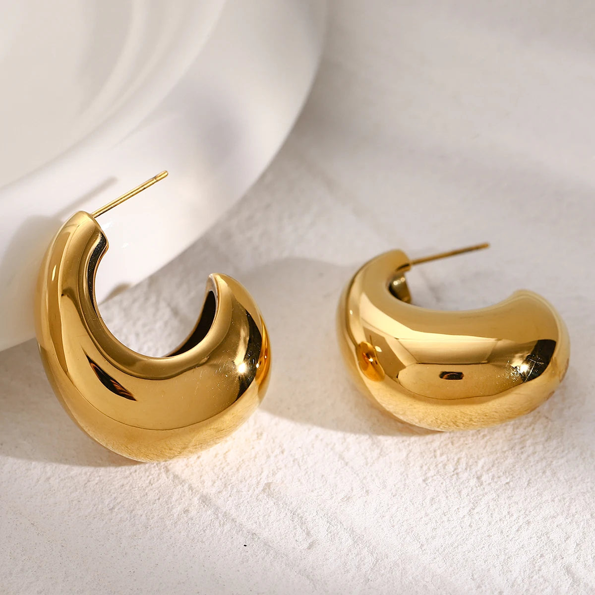 Pre Order:  C-Shaped Stainless Steel Earrings