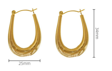 Pre Order:  U-Shaped Coil Hoop Earrings