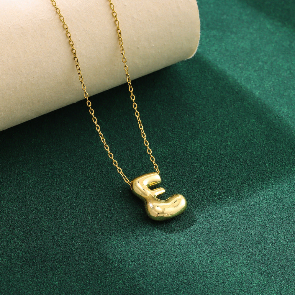 Pre Order:  Bubble 26 English Letter Pendant Necklace