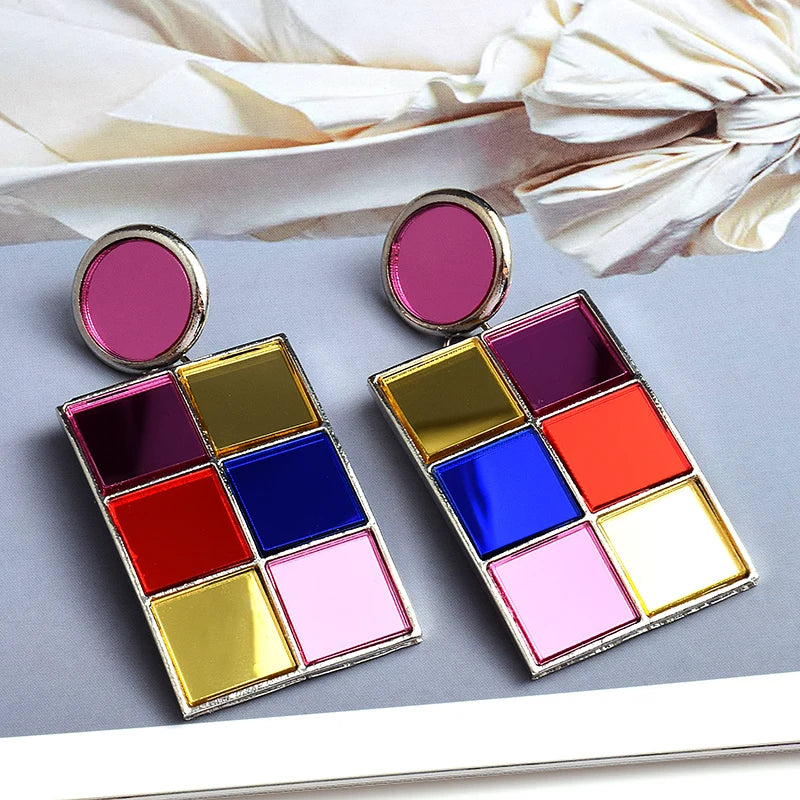 Pre Order:  Color Palette Glass Dangling Earrings