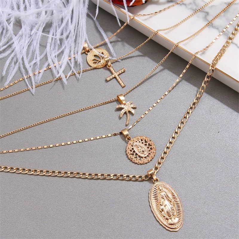 Pre Order: Golden Multi-Layer Pendant Necklace