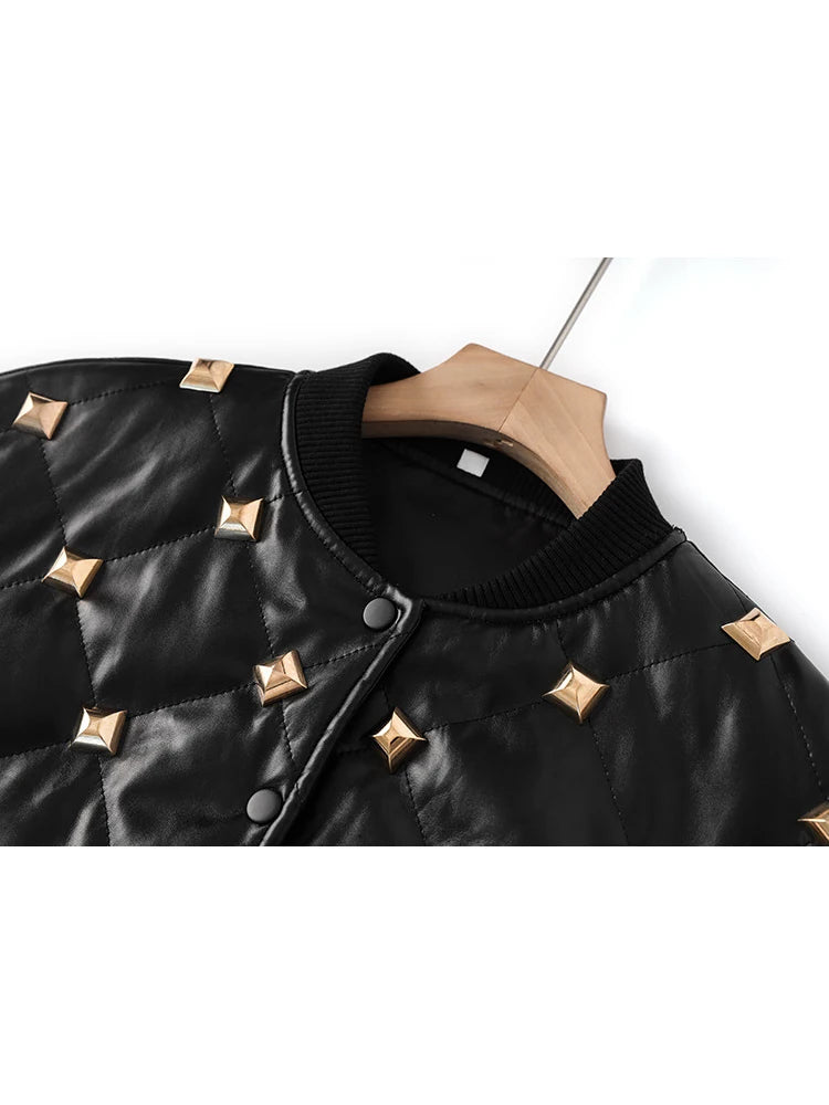 Pre Order:  Diamond Quilted Press Studs Jacket