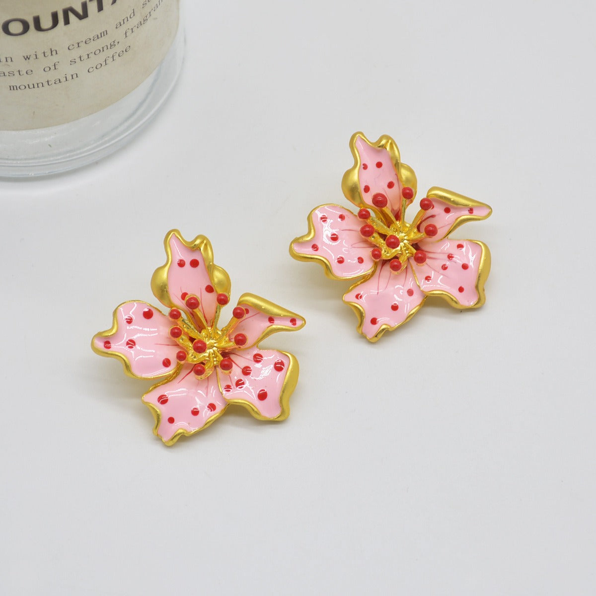 Pre Order:  Glaze Pink Flower Earrings