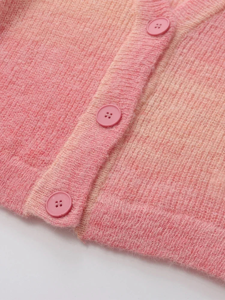 Pre Order:  Gradient Pink Knit Cardigan