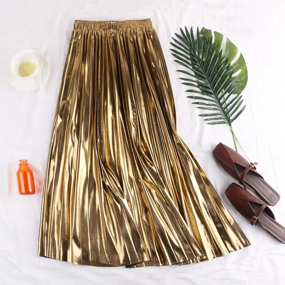 Pre Order:  Solid Pleated Midi Skirt