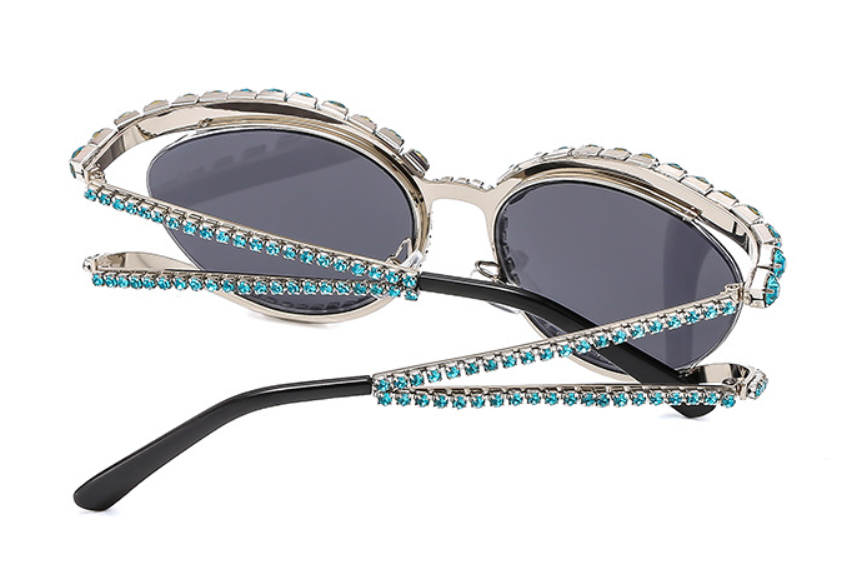 Pre Order:  Rhinestones Cutout Frame Sunglasses