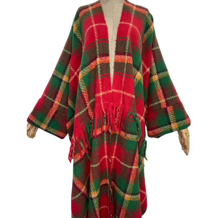 Pre Order:  Cozy Warm Plaid Tassel Cardigan - WINI