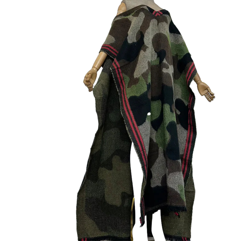 Pre Order:  Stylish Army Green Camouflage Long Kaftan - WINI