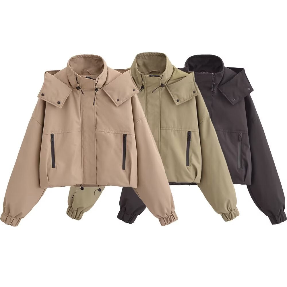 Pre Order: Hooded High Neck Trench Jacket