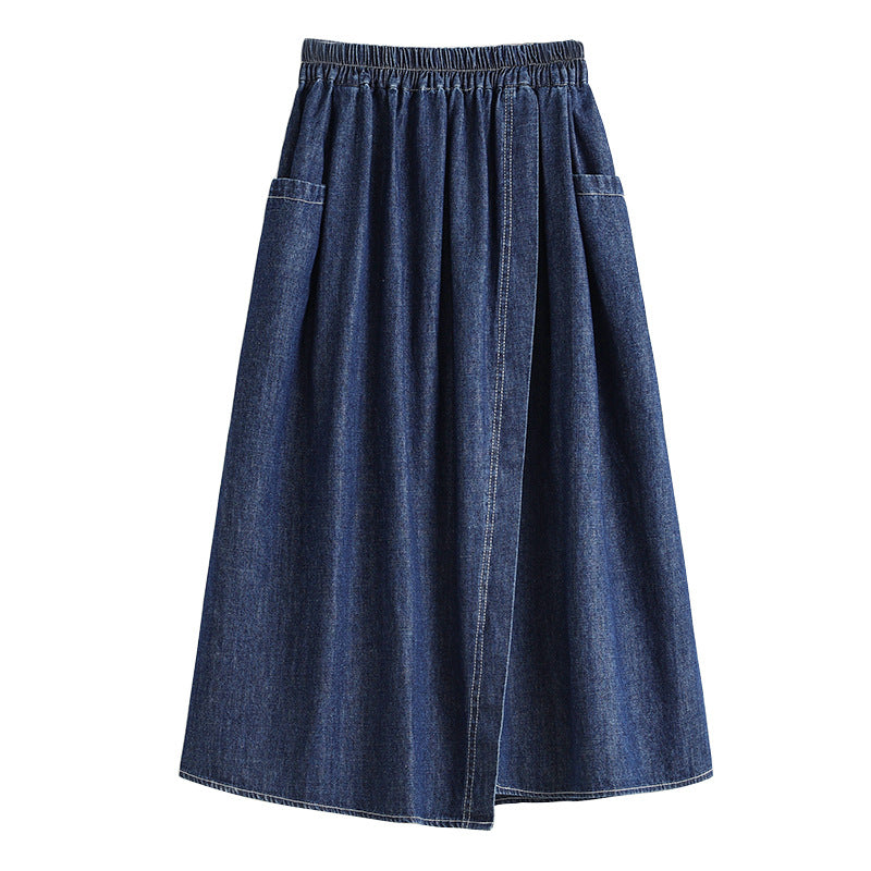 Pre Order: Loose Split High Waisted Denim Skirt