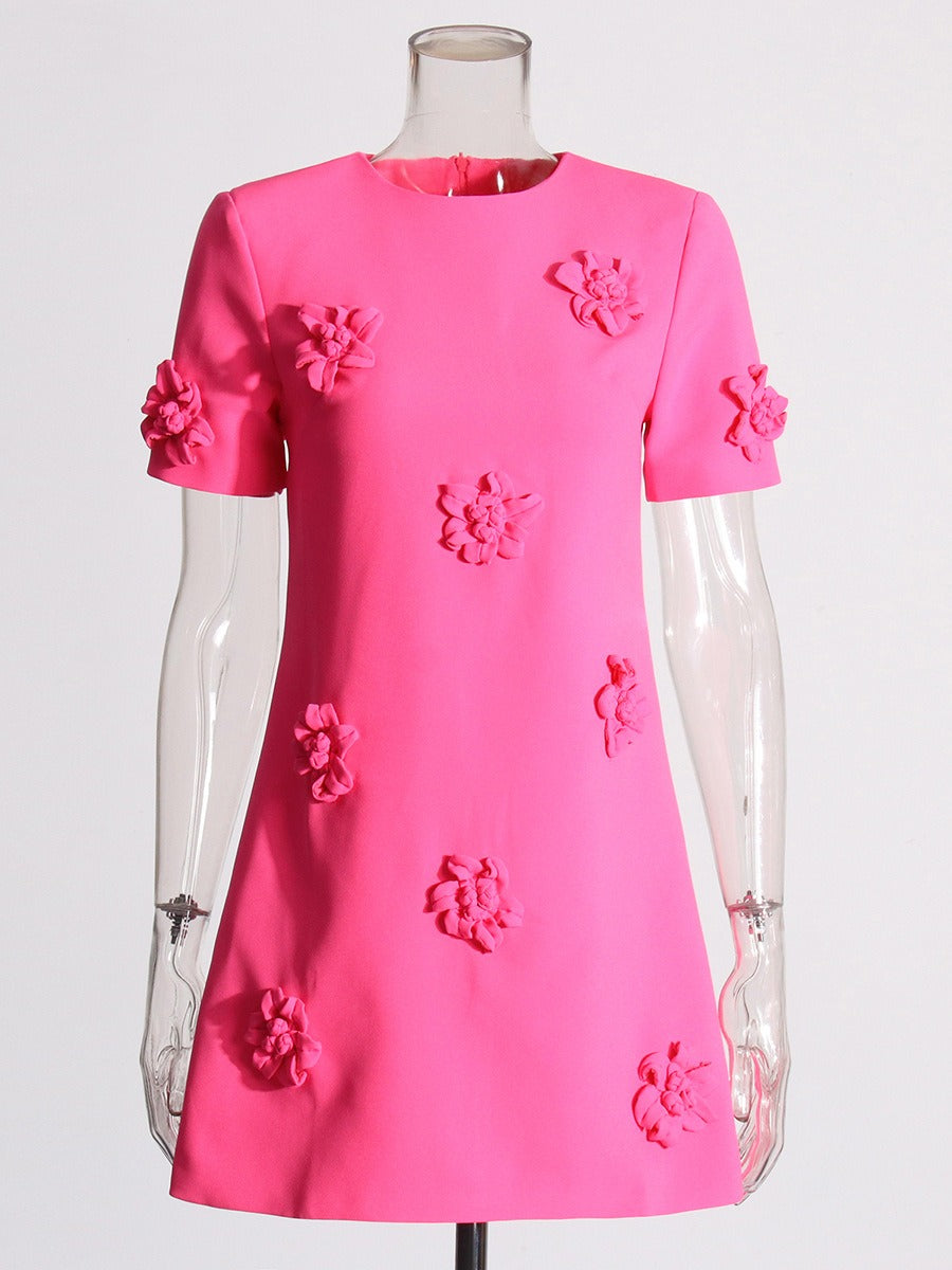 Pre Order:  3D Flowers Stitching A-Line Dress