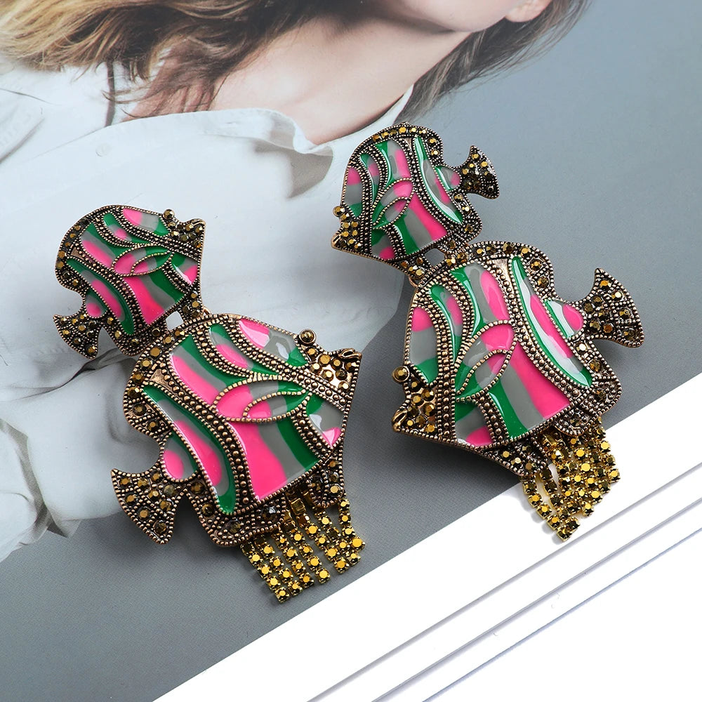 Pre Order:  Fish Tassel Dangle Earrings