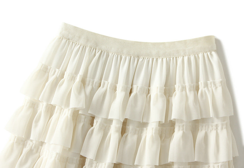 Pre Order:  Multilayer Ruffled Midi Cake Skirt