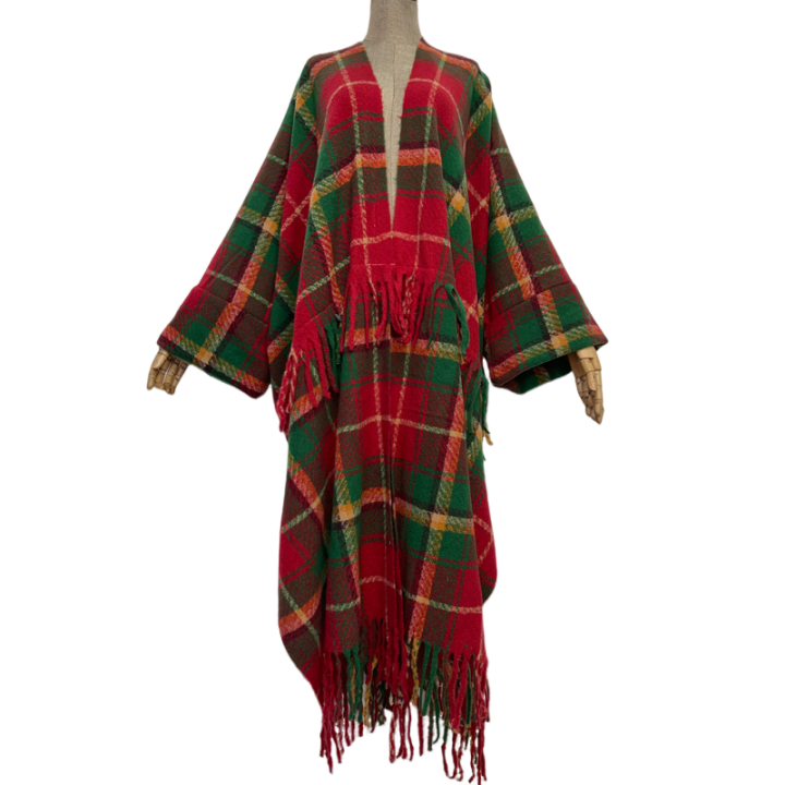 Pre Order:  Cozy Warm Plaid Tassel Cardigan - WINI