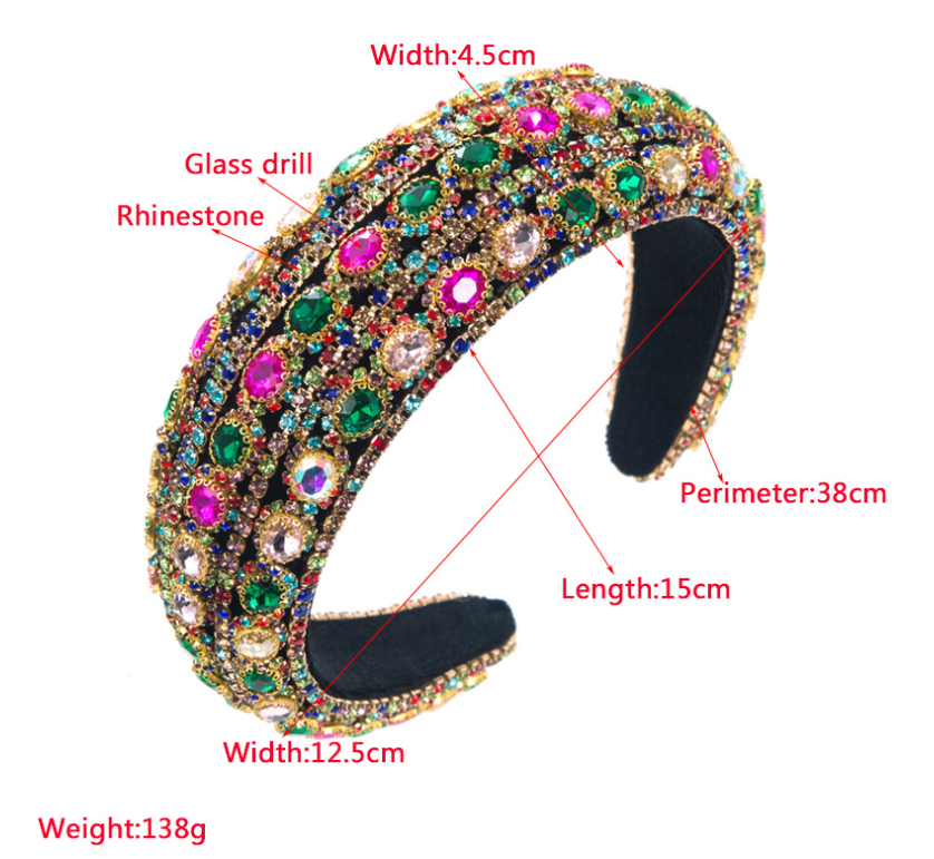 Pre Order:  Rhinestones Embellished Wide Headband